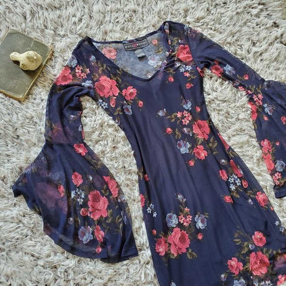 *HP* Polly & Esther Floral Sheer (with Slip) Dress - Picture 3 of 5